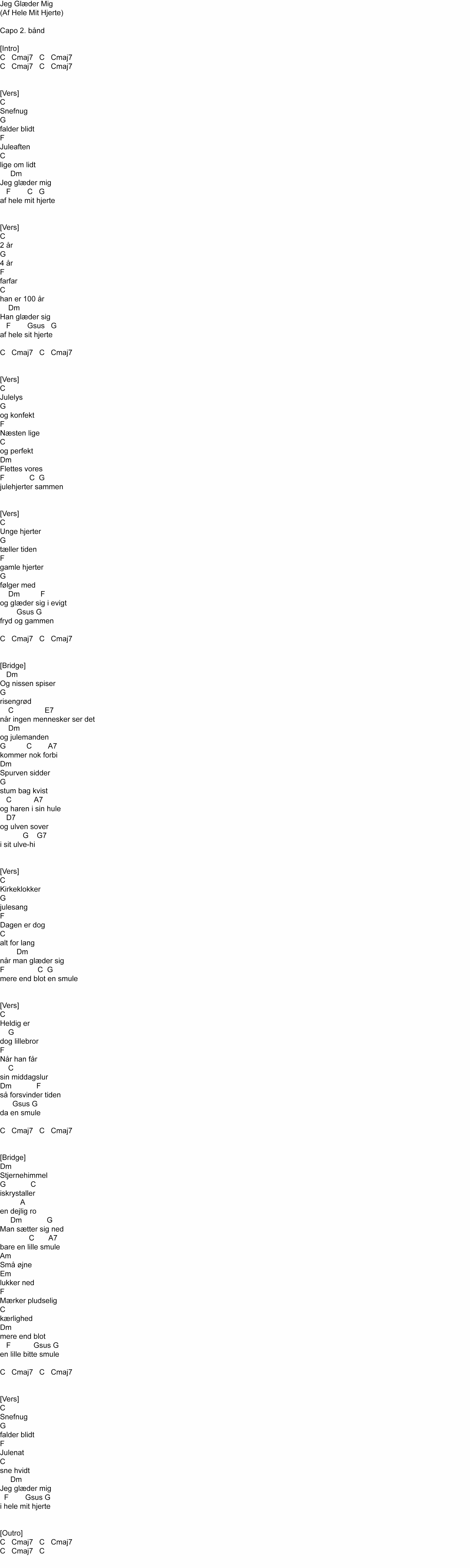 Tekst skabelon - Ultimate Guitars Henrik Volf - Jeg Glæder Mig